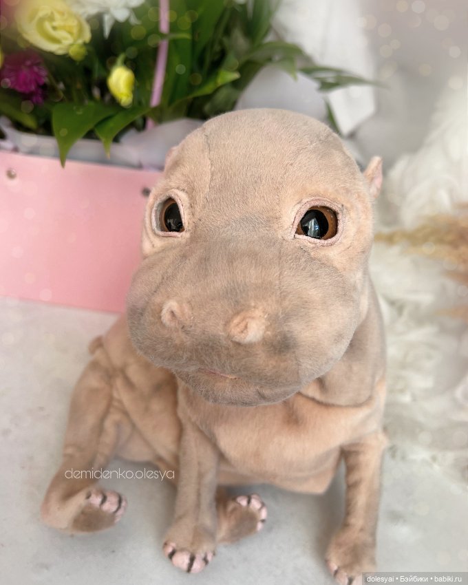 Бегемотик Офелия 🍃✨ — Авторские игрушки из разных материалов: синельная проволока