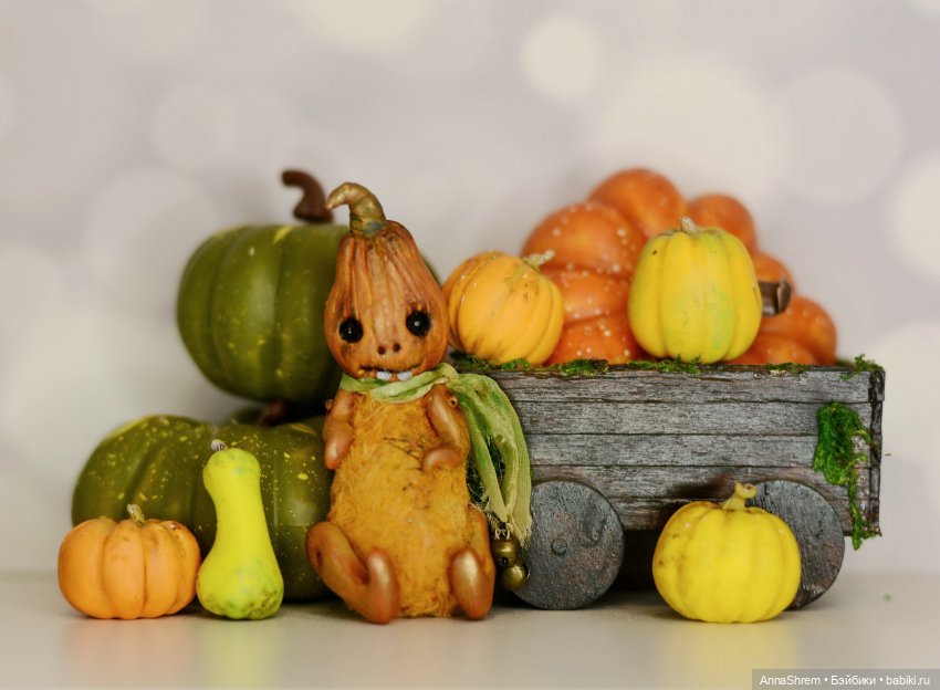 Игрушки-тыковки 2024 — Текстильные игрушки и примитивы: кофейные (фото 3)