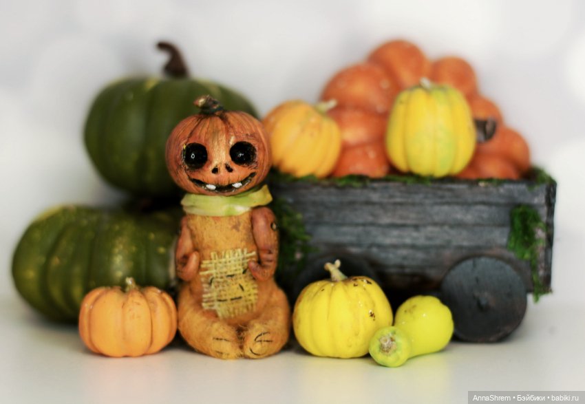 Игрушки-тыковки 2024 — Текстильные игрушки и примитивы: кофейные (фото 5)