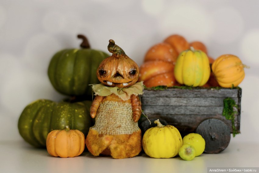 Игрушки-тыковки 2024 — Текстильные игрушки и примитивы: кофейные (фото 6)