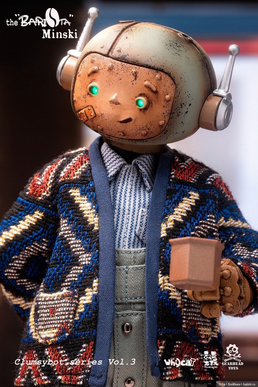 Whycat & GEARHEAD TOYS - фигурка Barista Minski из серии Clumsy Bot (фото 9)