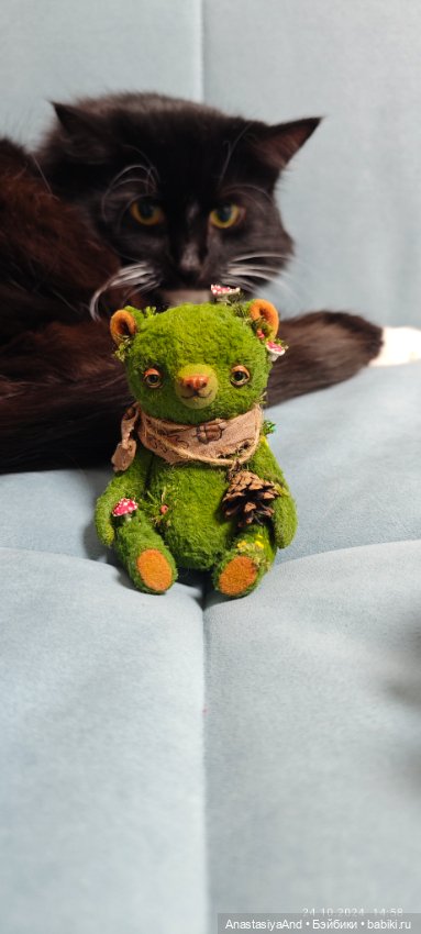 Зелёный мишка — Авторские мишки Тедди и друзья: фото