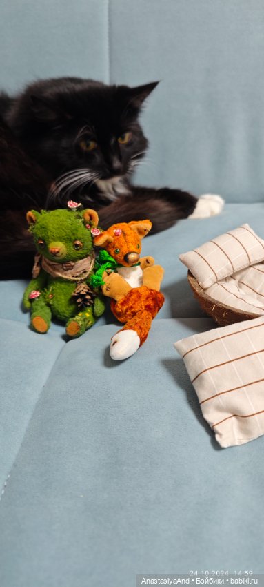 Зелёный мишка — Авторские мишки Тедди и друзья: фото (фото 2)