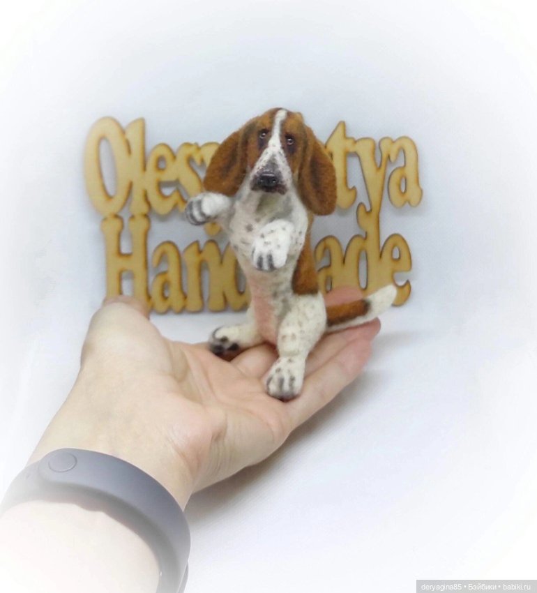 Бассет хаунд — Валяные игрушки из шерсти: сухое валяние (фото 3)