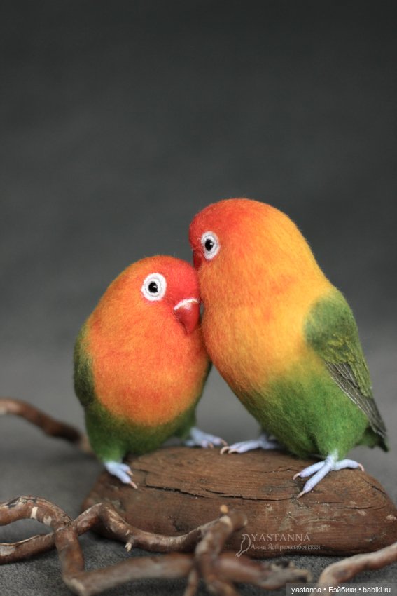 Неразлучники — Валяные игрушки из шерсти: сухое валяние