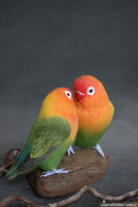 Неразлучники — Валяные игрушки из шерсти: сухое валяние