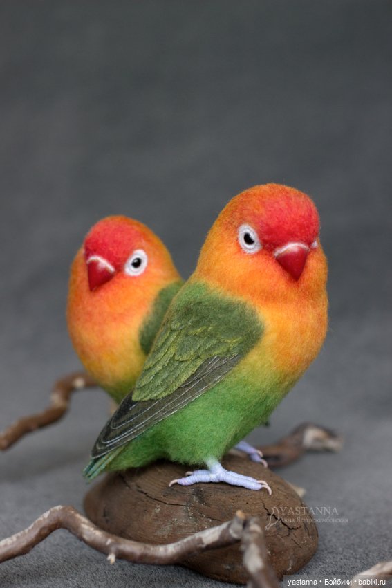 Неразлучники — Валяные игрушки из шерсти: сухое валяние (фото 10)