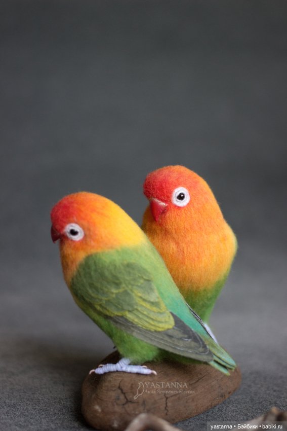 Неразлучники — Валяные игрушки из шерсти: сухое валяние