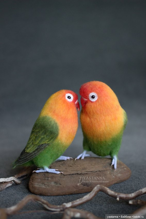 Неразлучники — Валяные игрушки из шерсти: сухое валяние