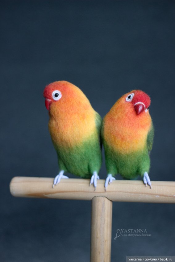 Неразлучники — Валяные игрушки из шерсти: сухое валяние