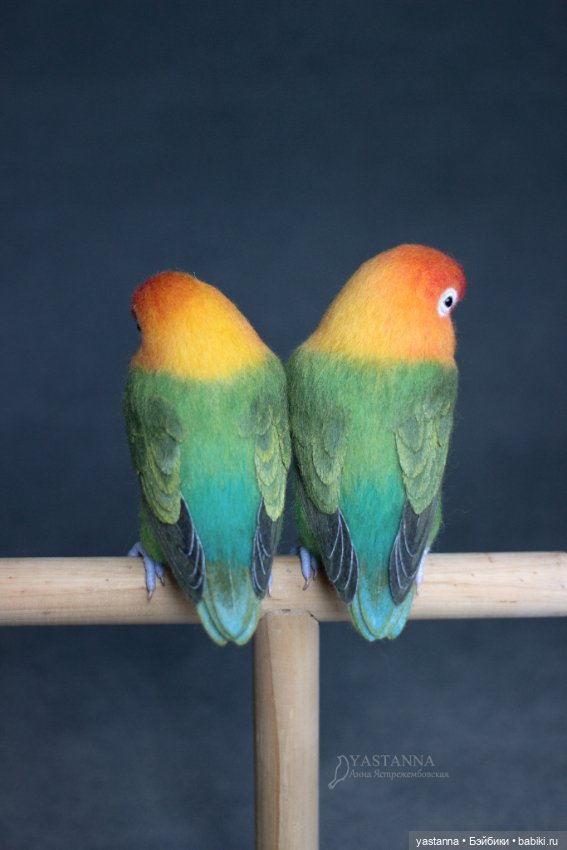 Неразлучники — Валяные игрушки из шерсти: сухое валяние