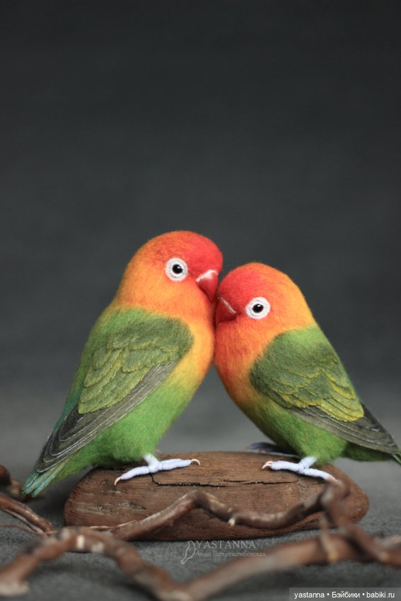 Неразлучники — Валяные игрушки из шерсти: сухое валяние