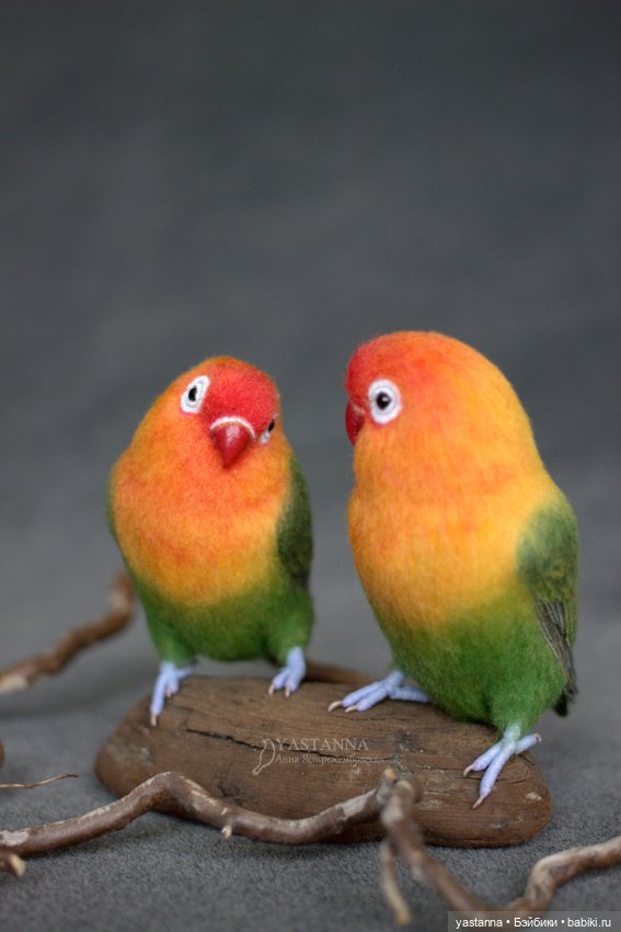 Неразлучники — Валяные игрушки из шерсти: сухое валяние (фото 8)