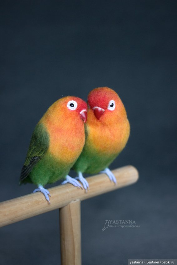 Неразлучники — Валяные игрушки из шерсти: сухое валяние