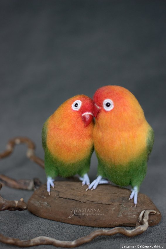 Неразлучники — Валяные игрушки из шерсти: сухое валяние (фото 2)