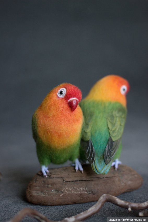 Неразлучники — Валяные игрушки из шерсти: сухое валяние