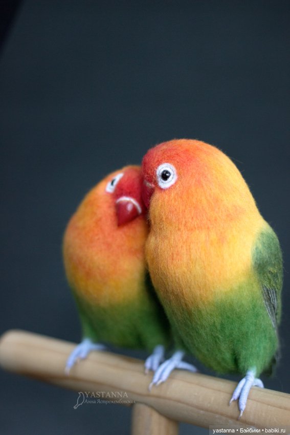 Неразлучники — Валяные игрушки из шерсти: сухое валяние