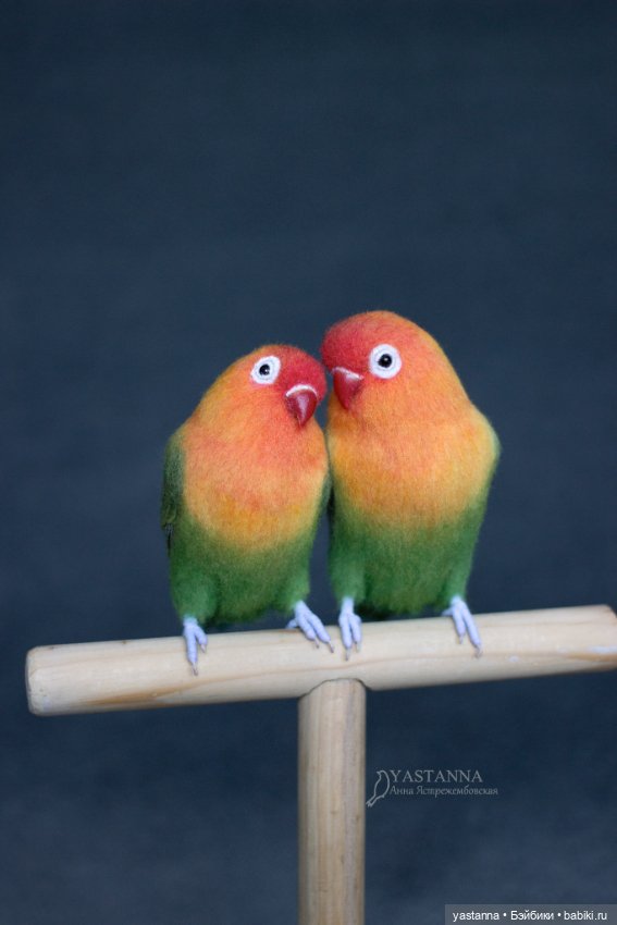 Неразлучники — Валяные игрушки из шерсти: сухое валяние