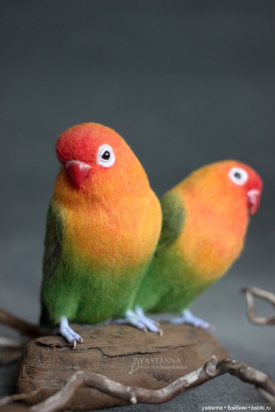 Неразлучники — Валяные игрушки из шерсти: сухое валяние (фото 6)