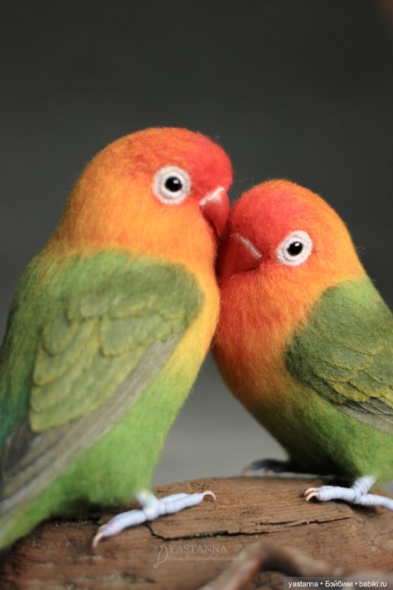 Неразлучники — Валяные игрушки из шерсти: сухое валяние