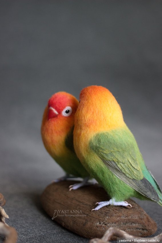 Неразлучники — Валяные игрушки из шерсти: сухое валяние