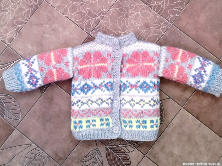 Осенне-зимний вязаный комплект с жаккардом для готц 50 см