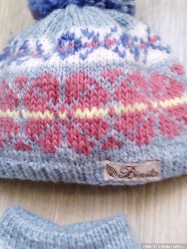 Осенне-зимний вязаный комплект с жаккардом для готц 50 см (фото 5)