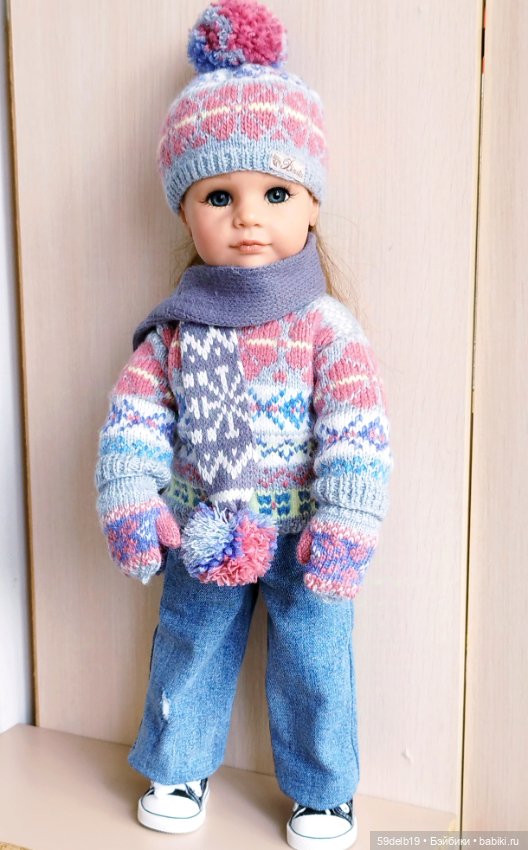 Рукавички и шарфик для куклы готц (фото 6)