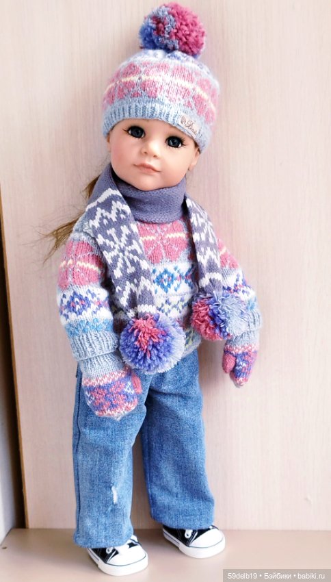 Экспресс мастер- класс по вязанию рукавичек для готц 50 см (фото 4)