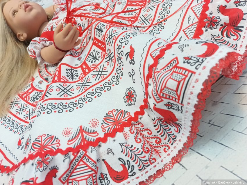 Платье Русская душа — Одежда и обувь для кукол своими руками: фото (фото 4)