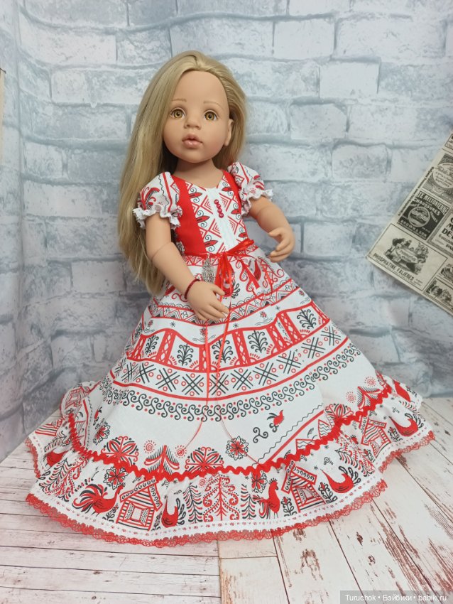Платье Русская душа — Одежда и обувь для кукол своими руками: фото (фото 6)
