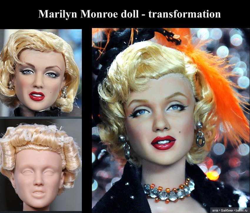 Мэрилин Монро — Портретный репейнт (ООАК) фэшн (фото 2)