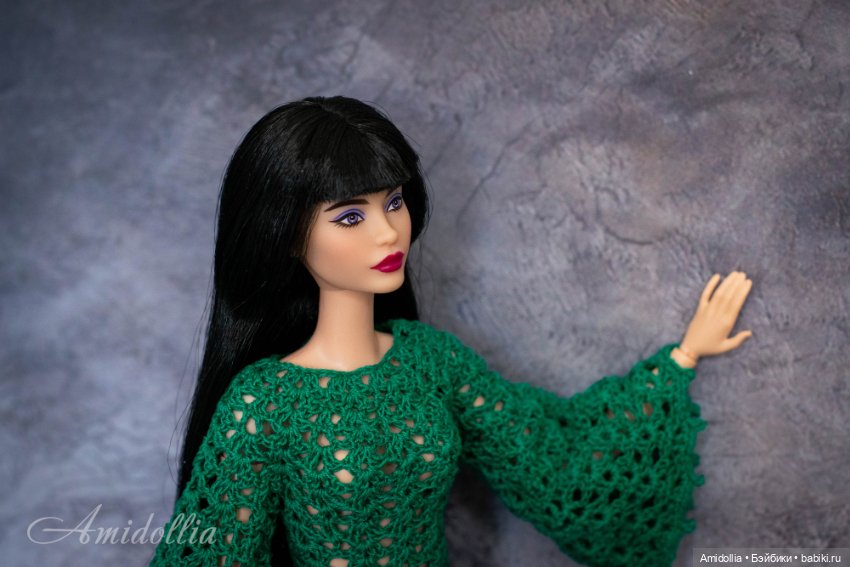 Изумрудное платье — Одежда и обувь для кукол своими руками: фото (фото 9)