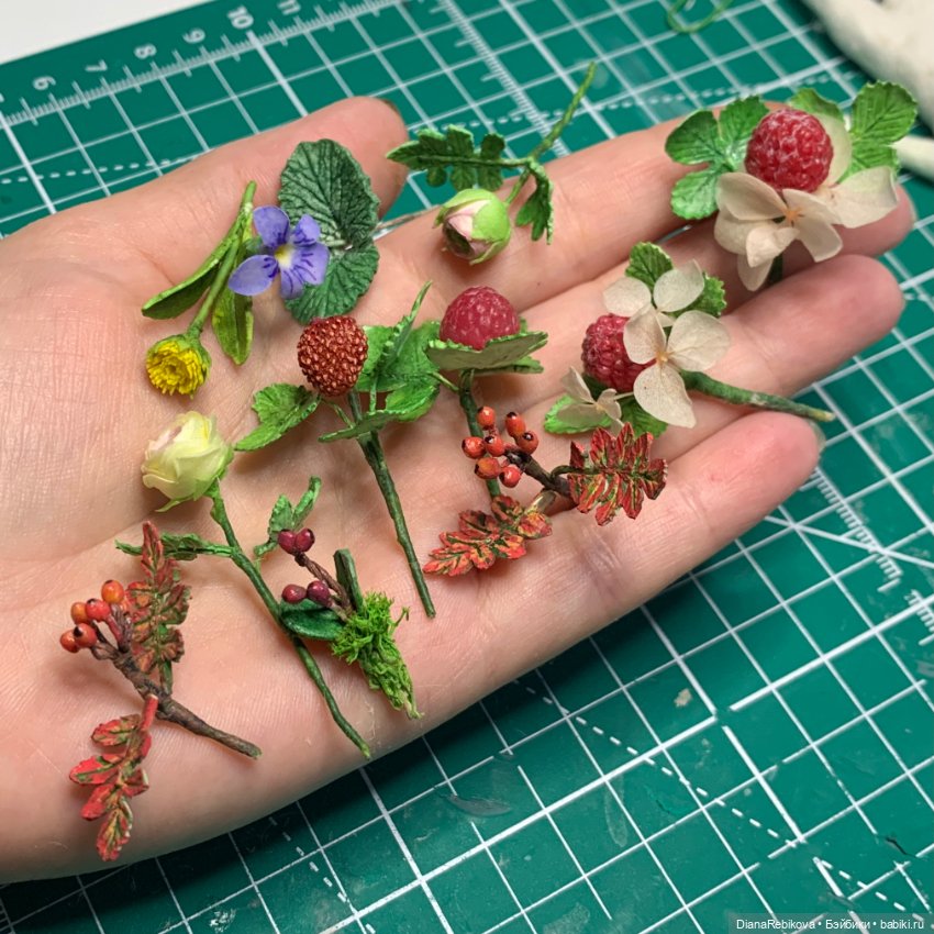 Цветочно-ягодное — Кукольная миниатюра своими руками: еда