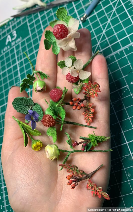 Цветочно-ягодное — Кукольная миниатюра своими руками: еда (фото 2)
