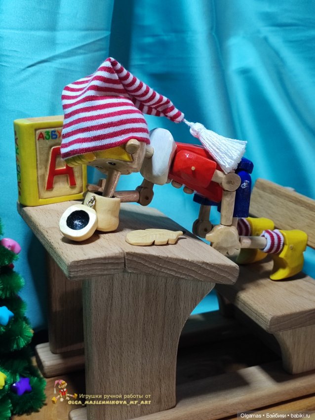 Буратино🤥😊🎄 — Авторские игрушки из дерева: резьба (фото 2)