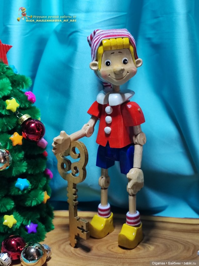 Буратино🤥😊🎄 — Авторские игрушки из дерева: резьба (фото 10)