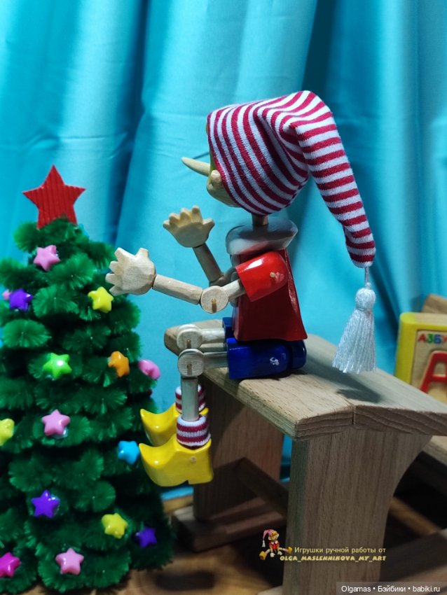 Буратино🤥😊🎄 — Авторские игрушки из дерева: резьба