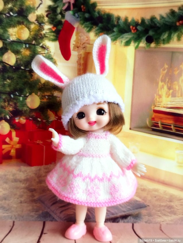 Костюм для баболи 15 см "Новогодний Зайка" (фото 10)