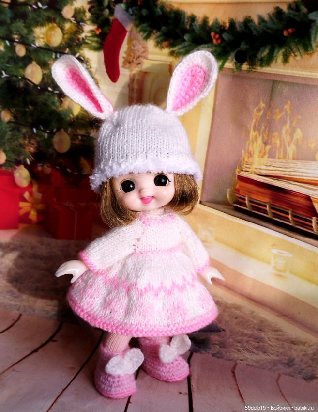 Костюм для баболи 15 см "Новогодний Зайка" (фото 5)