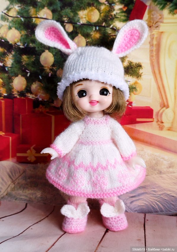 Костюм для баболи 15 см "Новогодний Зайка" (фото 4)