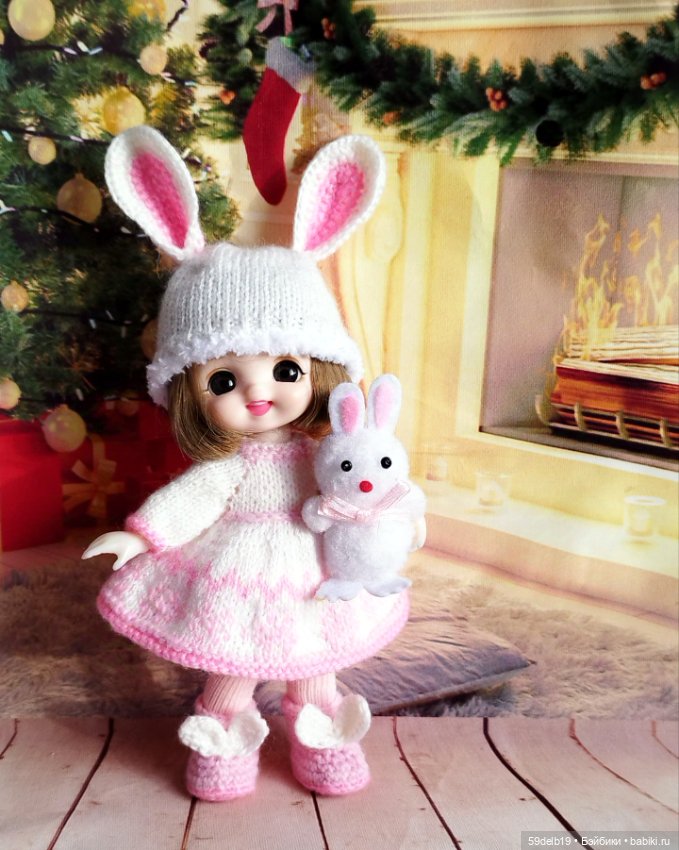 Костюм для баболи 15 см "Новогодний Зайка" (фото 9)