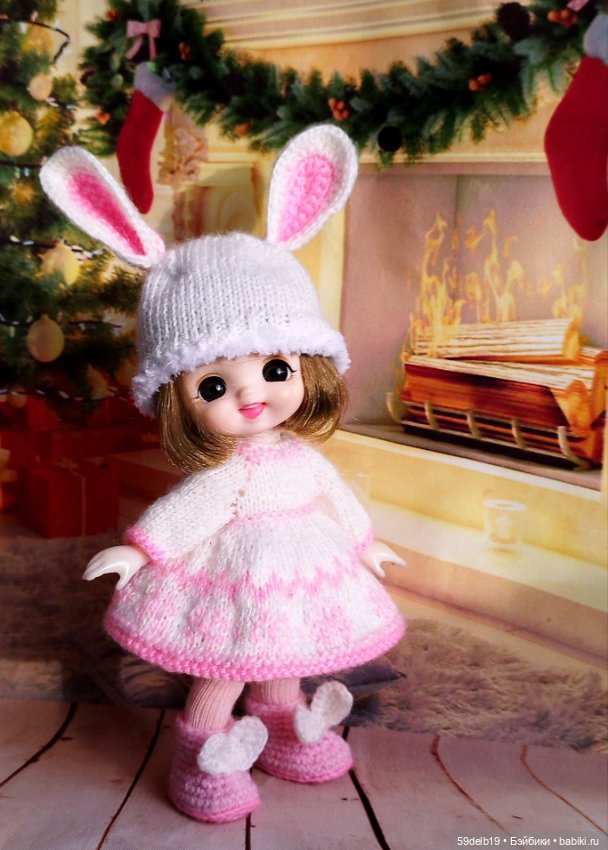 Костюм для баболи 15 см "Новогодний Зайка" (фото 7)