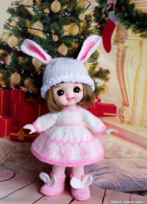 Костюм для баболи 15 см "Новогодний Зайка" (фото 6)