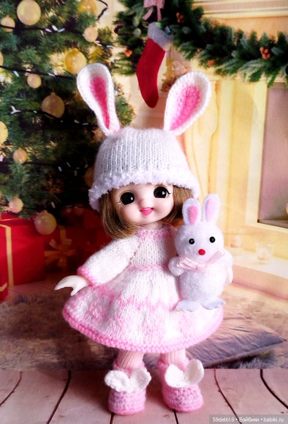 Костюм для баболи 15 см "Новогодний Зайка" (фото 8)
