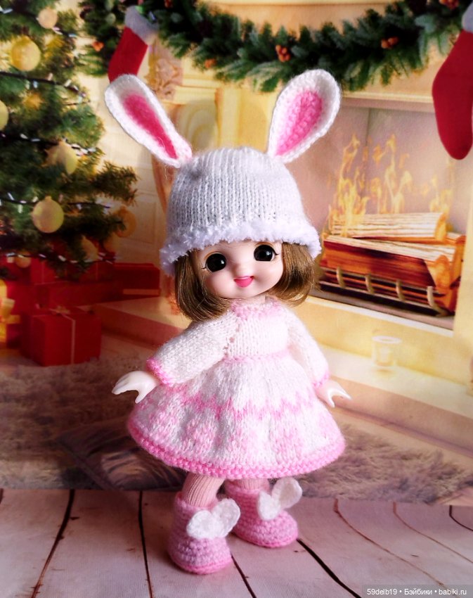 Костюм для баболи 15 см "Новогодний Зайка" (фото 3)