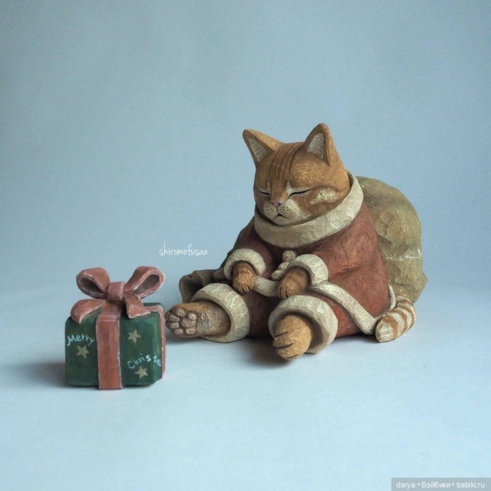 Кошки от Широ Мофусан — Авторские игрушки из дерева: резьба (фото 10)