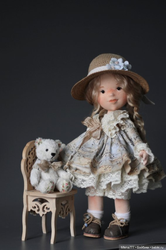 Барышня и мишка — Авторские текстильные куклы: Вальдорфские (фото 2)