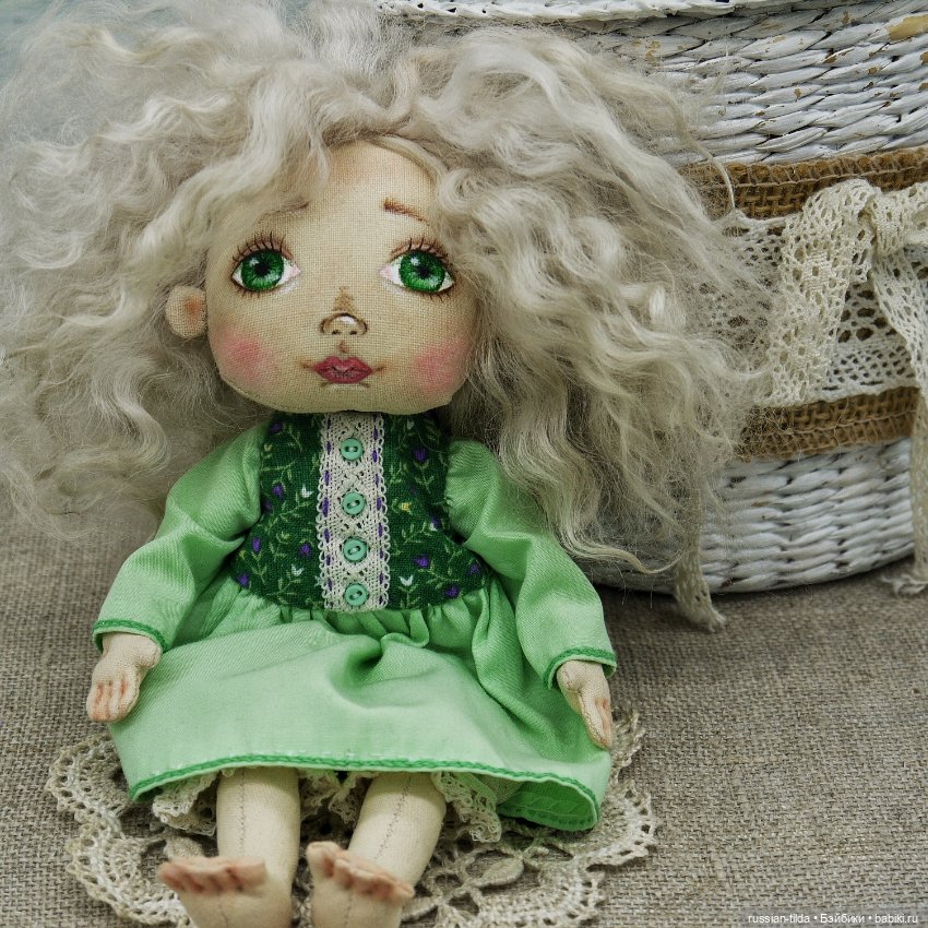 Текстильная куколка блондинка (фото 3)