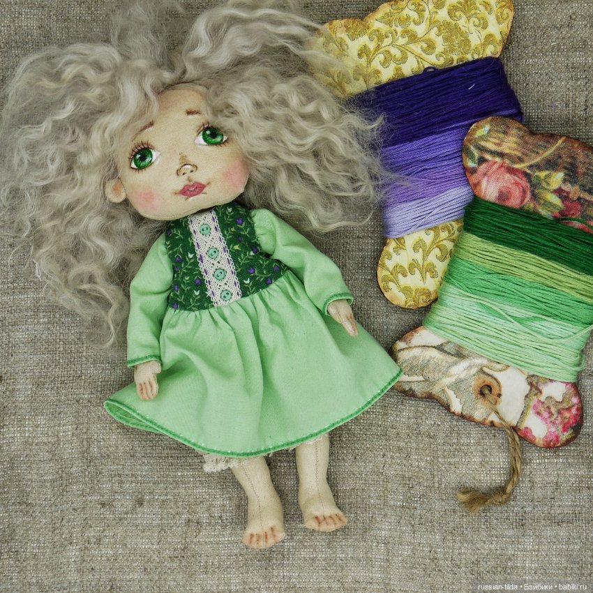Текстильная куколка блондинка